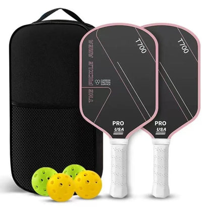Pink pickleball starter pack - 2 paddles, 4 balls, carry bag